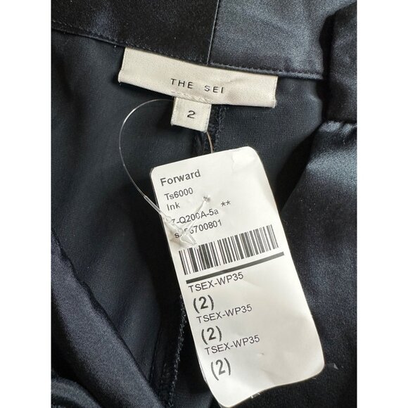 The Sei Wide Leg Trousers in Ink 2 New Womens Silk Pants - Picture 8 of 13